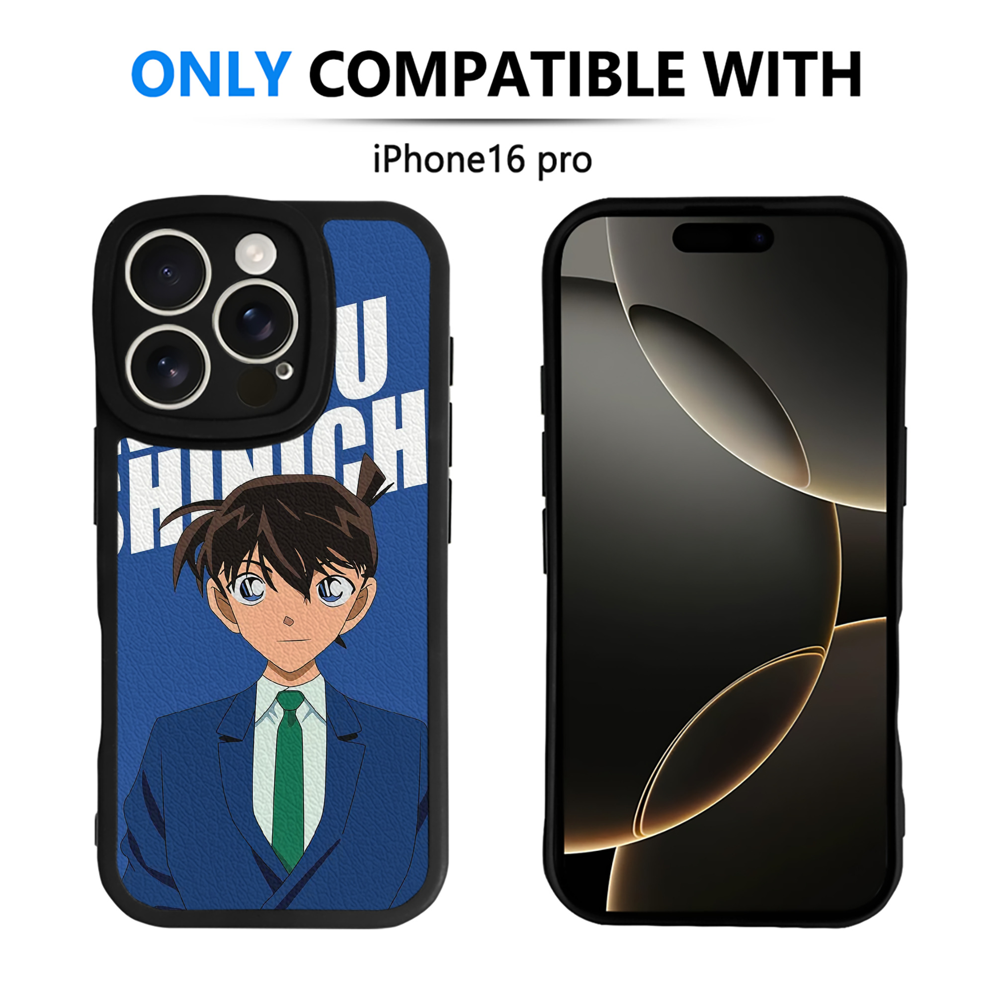 （画像用） 名探偵コナン Detective Conan 【iPhone 16シリーズ対応】シリコンスマホケース（レザー調） 材質：シリコン